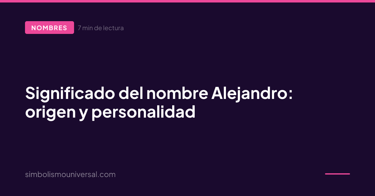 Meaning of the Name Alejandro: Origin and Personality