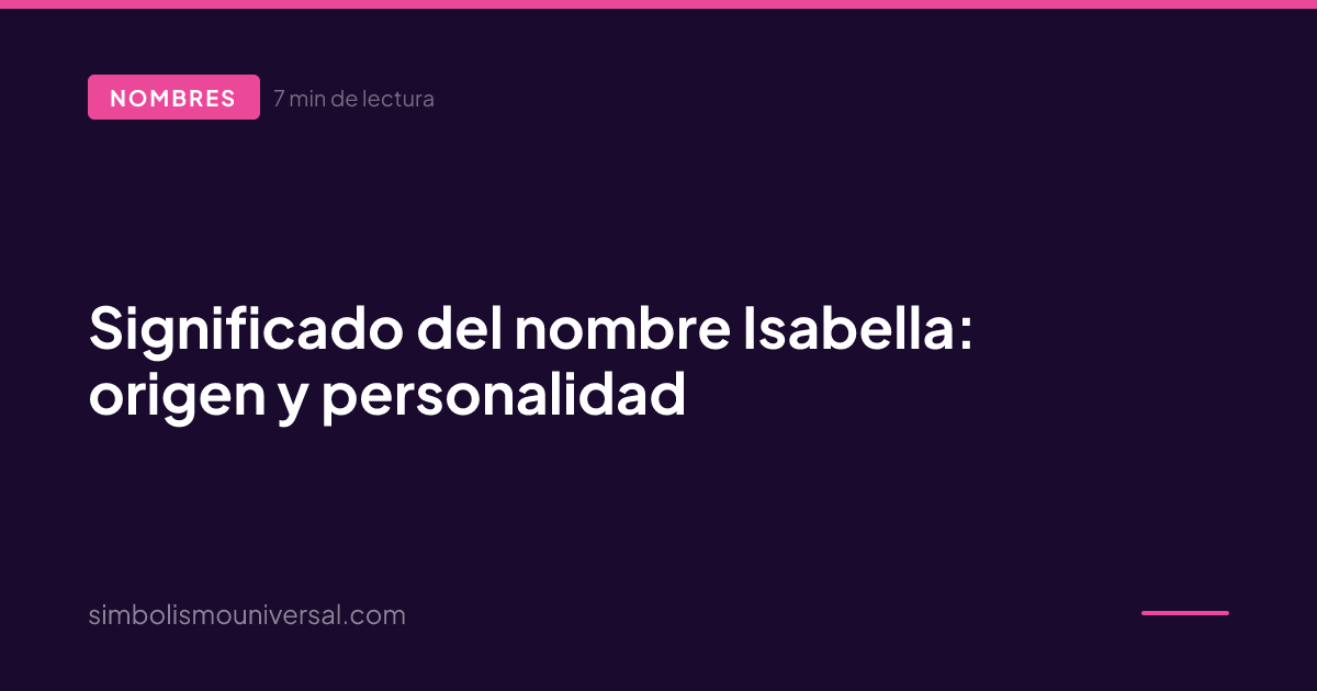 Meaning of the Name Isabella: Origin and Personality